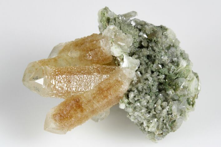 Quartz Crystals with Calcite & Loellingite - Inner Mongolia #180334